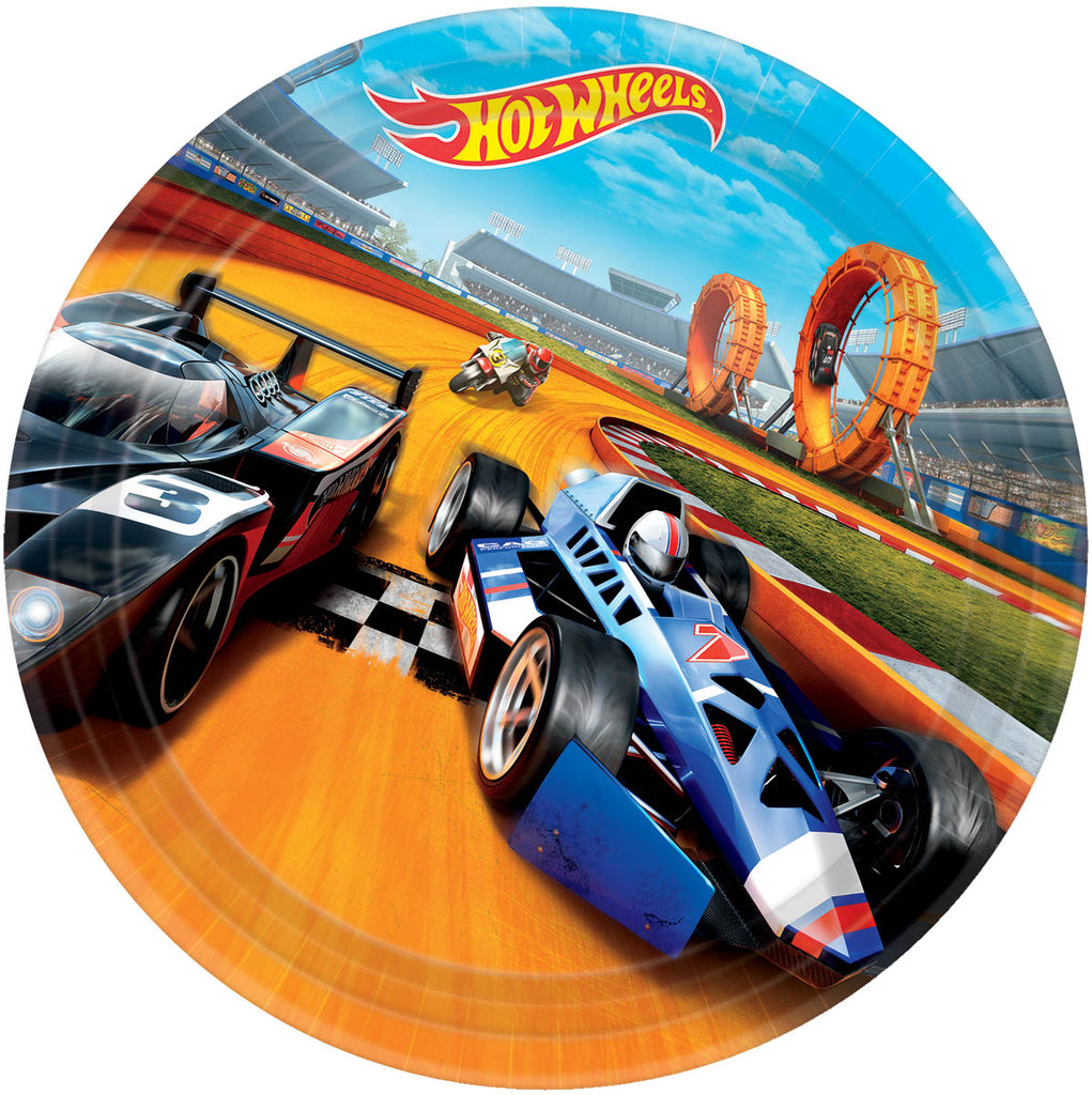 Hot Wheels Lunch Plates 8ct - *HOT WHEELS - Party Supplies - America Likes To Party