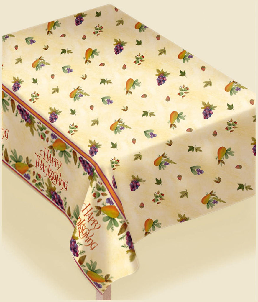 Thanksgiving Harvest Vinyl Tablecover - TABLEWARE THANKSGIVING - Party Supplies - America Likes To Party