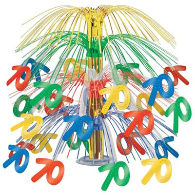 70th Birthday Cascade Centerpiece - CELEBRATION 30 40 50 60 - Party Supplies - America Likes To Party