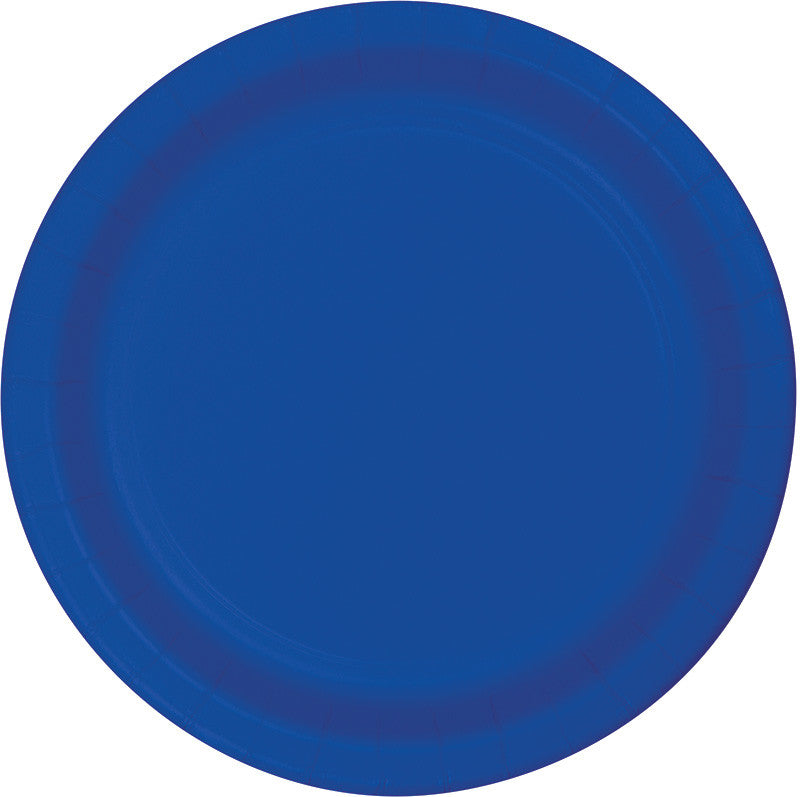 Royal Blue Plastic Dessert Plates 20ct - BLUE ROYAL .105 - Party Supplies - America Likes To Party