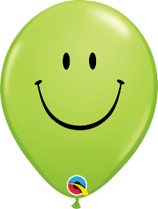 11 inch Lime Green Smile Face Qualatex Balloon