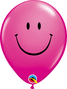 11 inch Magenta Smile Face Qualatex Balloon