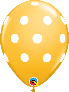 11 inch Goldenrod Polka Dot Qualatex Balloon