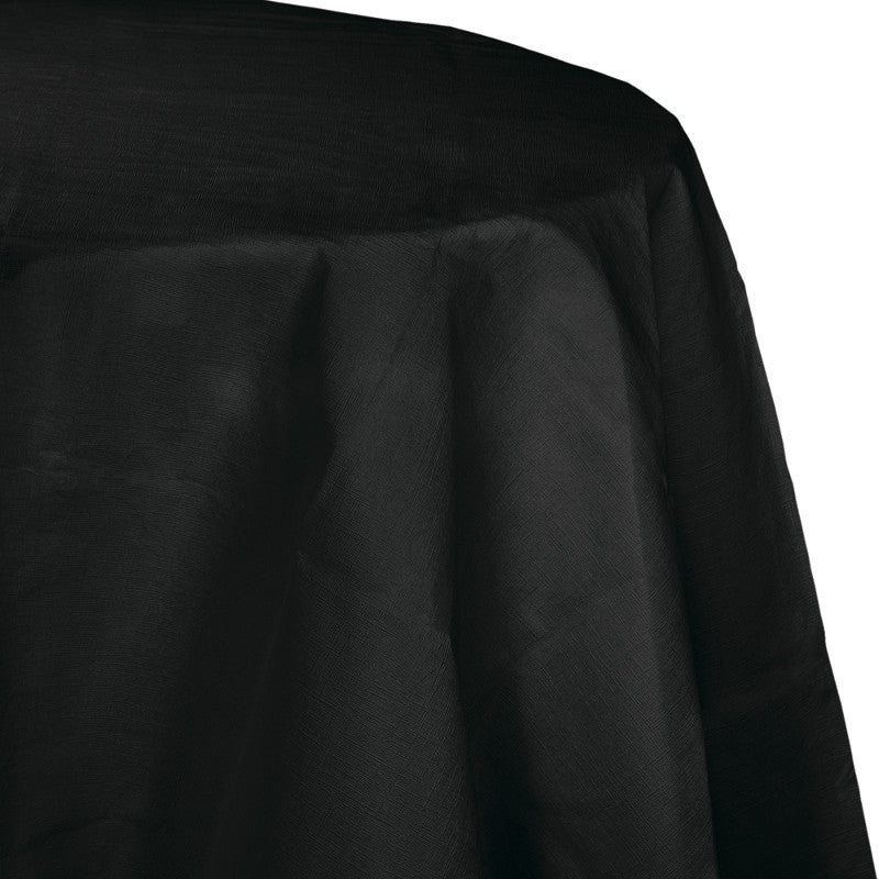 Jet Black Oblong Vinyl Tablecover - BLACK .10 - Party Supplies - America Likes To Party