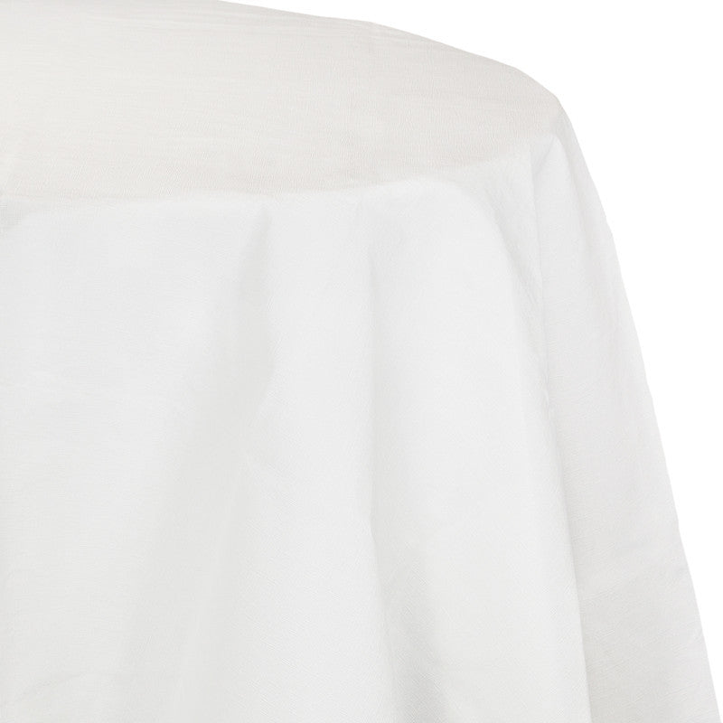 Frosty White Flannel-Backed Vinyl Oblong Tablecover - WHITE .08 - Party Supplies - America Likes To Party