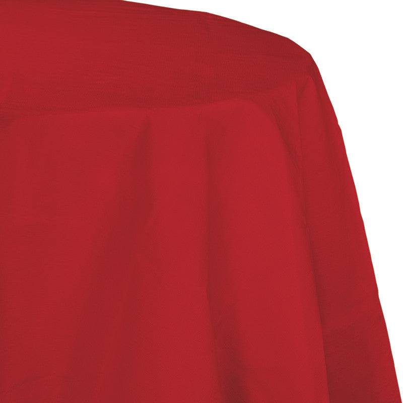 Apple Red Flannel-Backed Vinyl Oblong Tablecover - RED APPLE .40 - Party Supplies - America Likes To Party