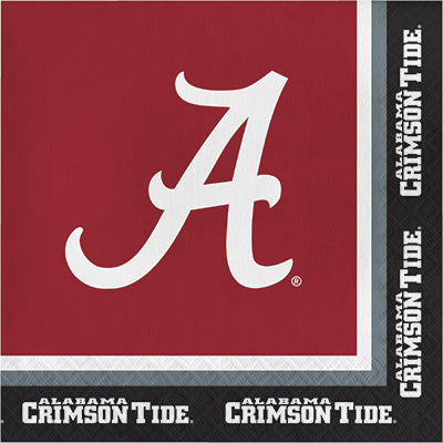 Alabama Lunch Napkins 20ct - COLLEGE SPORTS - Party Supplies - America Likes To Party