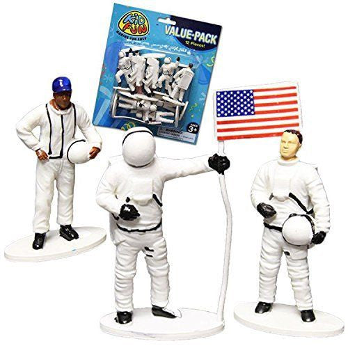 Astronaut Figurines 12ct - PACKAGED FAVORS - Party Supplies - America Likes To Party