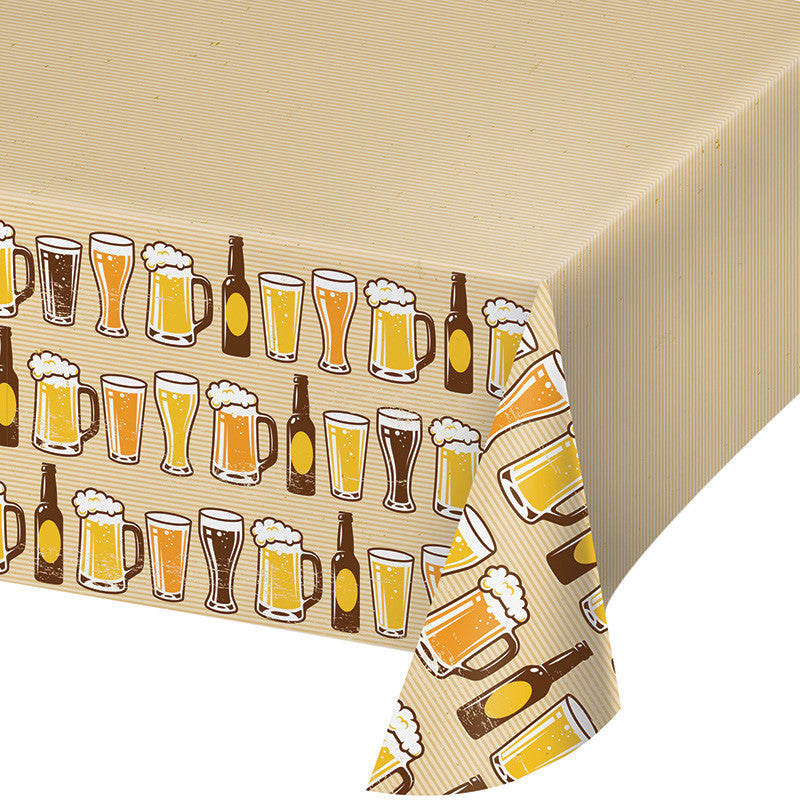 Beers & Cheers Plastic Tablecover - GENERAL BIRTHDAY PATTERNS - Party Supplies - America Likes To Party