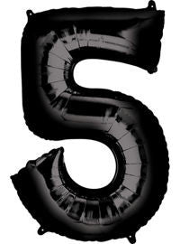 Giant Black Number 5 Balloon - MEGALOON NUMBERS/LETTERS - Party Supplies - America Likes To Party