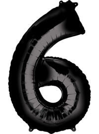 Giant Black Number 6 Balloon - MEGALOON NUMBERS/LETTERS - Party Supplies - America Likes To Party