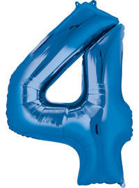 Giant Blue Number 4 Balloon - MEGALOON NUMBERS/LETTERS - Party Supplies - America Likes To Party
