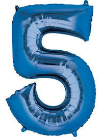Giant Blue Number 5 Balloon - MEGALOON NUMBERS/LETTERS - Party Supplies - America Likes To Party