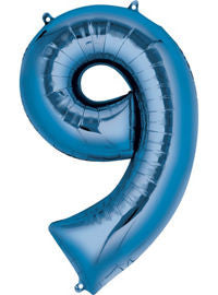 Giant Blue Number 9 Balloon - MEGALOON NUMBERS/LETTERS - Party Supplies - America Likes To Party