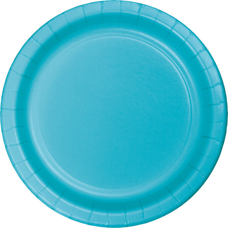 Caribbean Blue Big Party Pack Paper Dessert Plates 50ct - BIG PARTY PACKS - Party Supplies - America Likes To Party