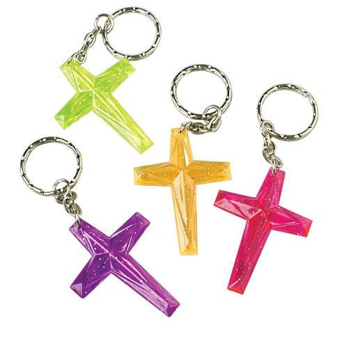 Cross Keychains 12ct - PACKAGED FAVORS - Party Supplies - America Likes To Party