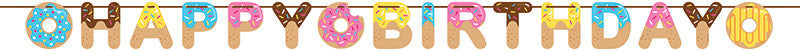 Donut Time Birthday Banner - GENERAL BIRTHDAY PATTERNS - Party Supplies - America Likes To Party