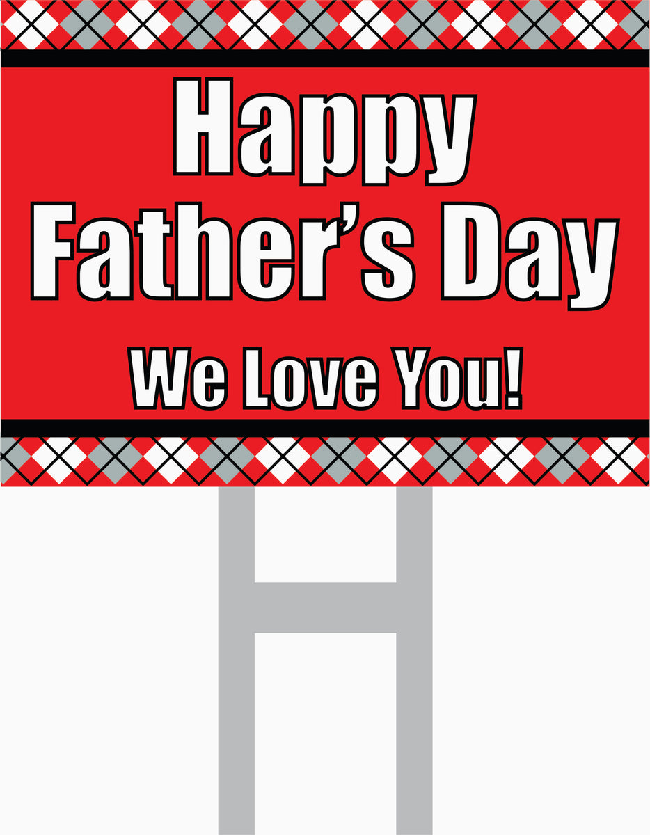 Father's Day Plaid Lawn Sign – Party America