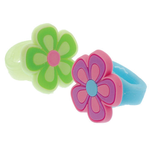 Flower Rings 12ct - PACKAGED FAVORS - Party Supplies - America Likes To Party