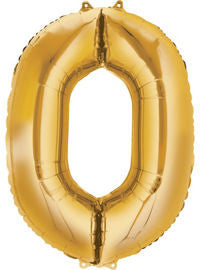 Giant Gold Number 0 Balloon - MEGALOON NUMBERS/LETTERS - Party Supplies - America Likes To Party