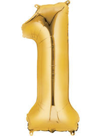 Giant Gold Number 1 Balloon - MEGALOON NUMBERS/LETTERS - Party Supplies - America Likes To Party