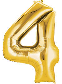 Giant Gold Number 4 Balloon - MEGALOON NUMBERS/LETTERS - Party Supplies - America Likes To Party