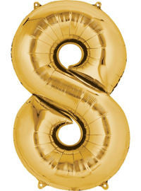 Giant Gold Number 8 Balloon - MEGALOON NUMBERS/LETTERS - Party Supplies - America Likes To Party