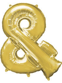Giant Gold Ampersand Symbol Balloon - MEGALOON NUMBERS/LETTERS - Party Supplies - America Likes To Party