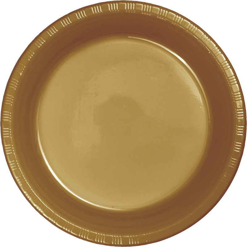 Gold Big Party Pack Plastic Dinner Plates 50ct - BIG PARTY PACKS - Party Supplies - America Likes To Party