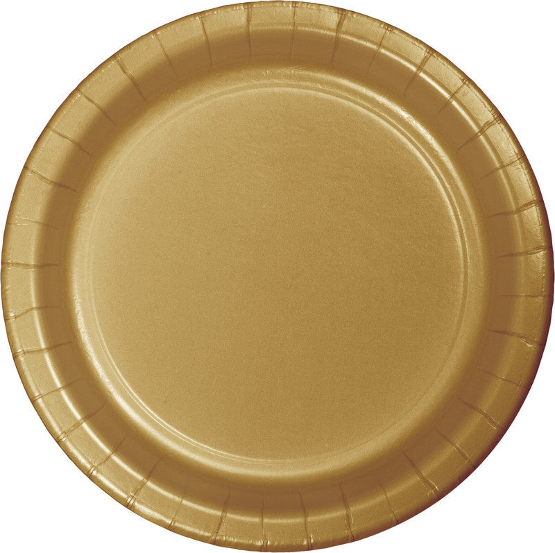 Gold Big Party Pack Paper Dessert Plates 50ct - BIG PARTY PACKS - Party Supplies - America Likes To Party