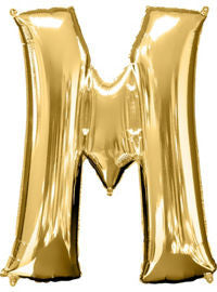 Giant Gold Letter M Balloon - MEGALOON NUMBERS/LETTERS - Party Supplies - America Likes To Party
