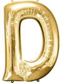 Giant Gold Letter D Balloon - MEGALOON NUMBERS/LETTERS - Party Supplies - America Likes To Party
