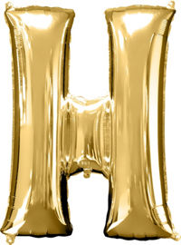 Giant Gold Letter H Balloon - MEGALOON NUMBERS/LETTERS - Party Supplies - America Likes To Party