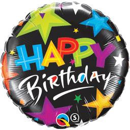 Happy Birthday Brilliant Stars Balloon - GEN BDAY MYLARS - Party Supplies - America Likes To Party