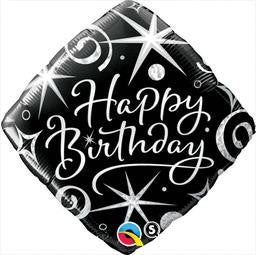 Happy Birthday Elegant Sparkles Balloon - GEN BDAY MYLARS - Party Supplies - America Likes To Party