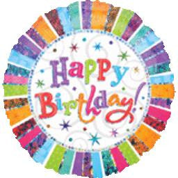 Jumbo Happy Birthday Radiant Balloon - GEN BDAY MYLARS - Party Supplies - America Likes To Party