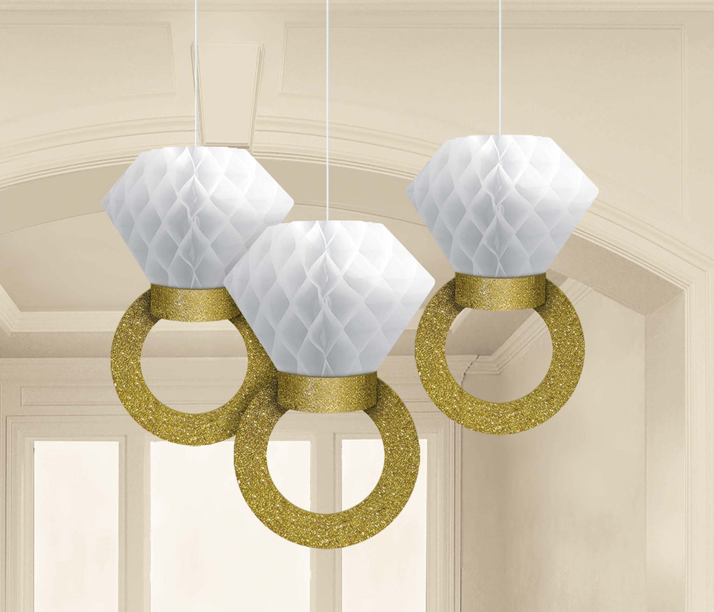 Honeycomb Ring Decorations 3ct - DECORATIONS WEDDING - Party Supplies - America Likes To Party