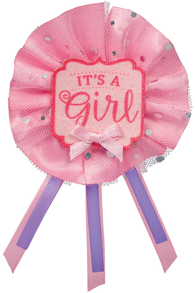It's A Girl Award Ribbon - ACCESSORIES BABY - Party Supplies - America Likes To Party