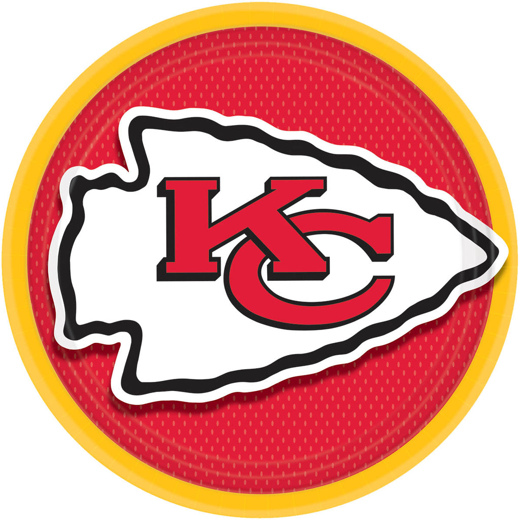 Super Bowl - Tailgating - Kansas City Chiefs Lunch Plates 8ct - NFL - Party Supplies - America Likes To Party