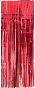 Red Metallic Door Curtain - METALLIC DECORATIONS - Party Supplies - America Likes To Party