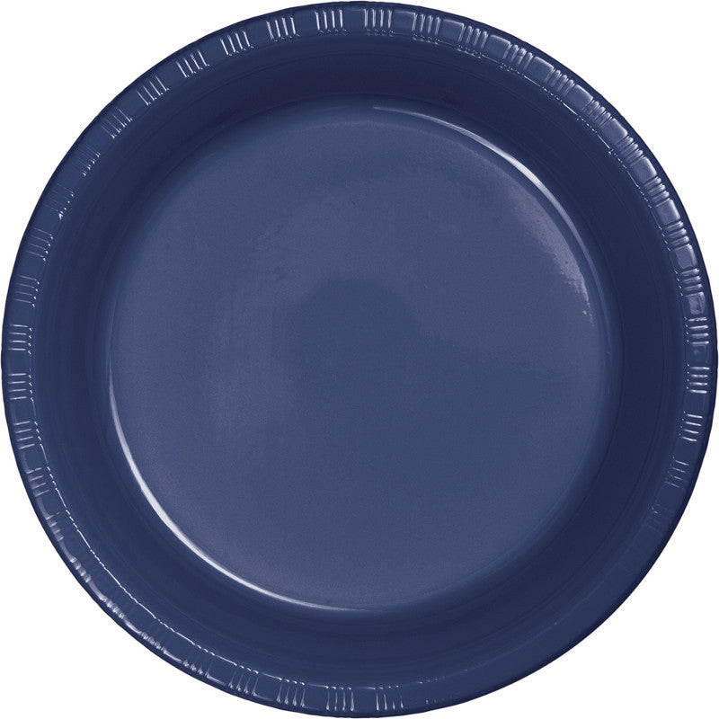 Navy Plastic Dinner Plates 20ct - BLUE NAVY - Party Supplies - America Likes To Party