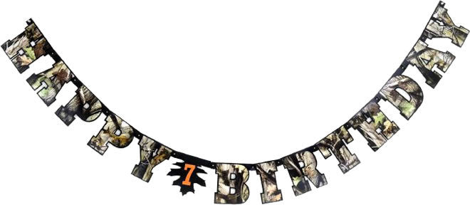 NEXT Camo Birthday Banner - MOSSY OAK - Party Supplies - America Likes To Party