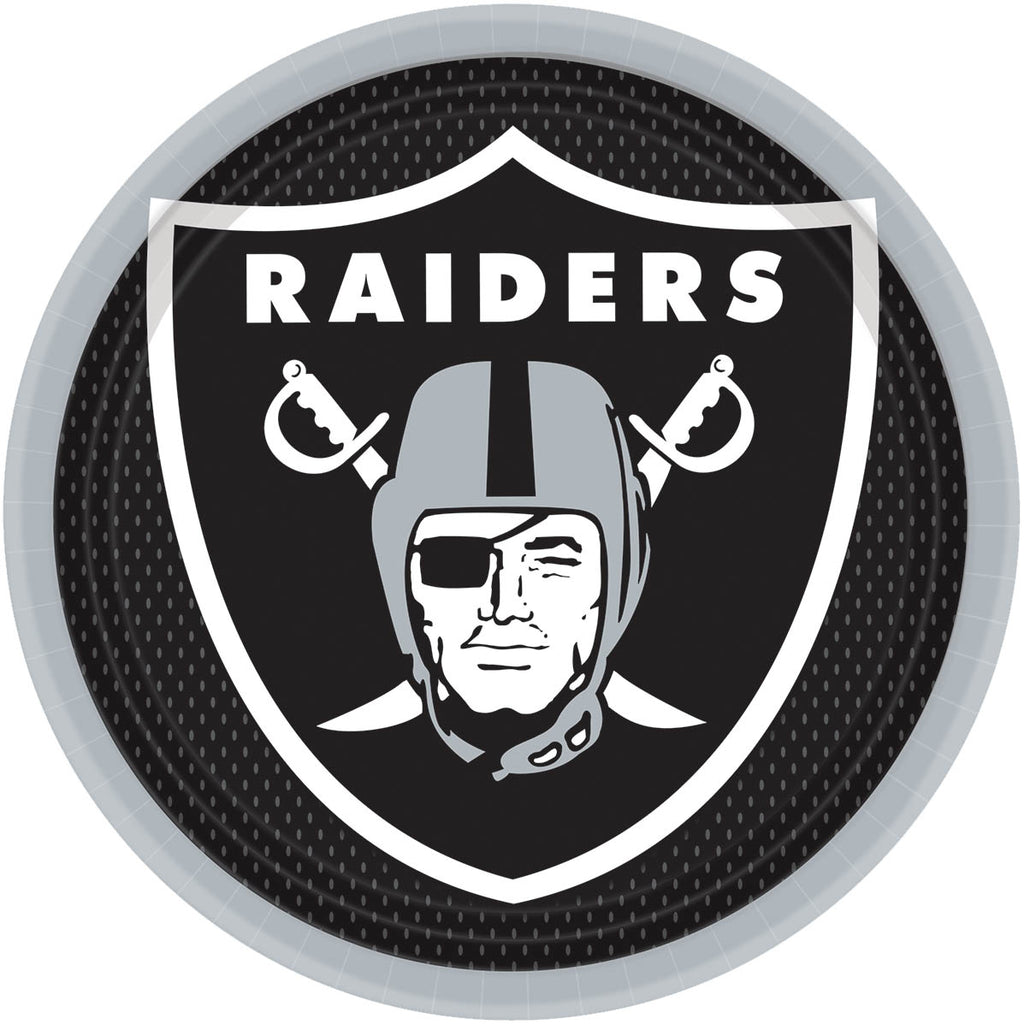 Oakland Raiders Lunch Plates 8ct - NFL - Party Supplies - America Likes To Party