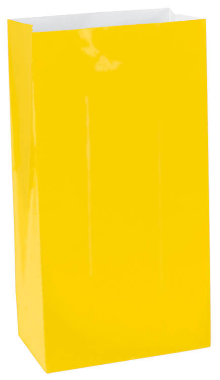 Yellow Paper Bags 12ct - FAVOR BAGS/CONTAINERS - Party Supplies - America Likes To Party