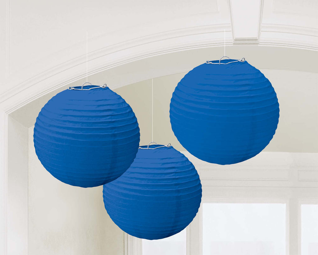 Royal Blue Paper Lanterns - PAPER TISSUE DECOR - Party Supplies - America Likes To Party
