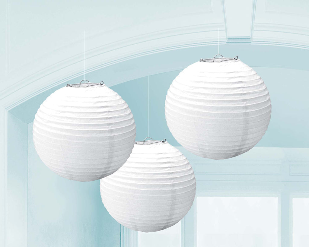 White Paper Lanterns - PAPER TISSUE DECOR - Party Supplies - America Likes To Party