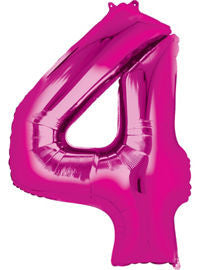 Giant Pink Number 4 Balloon - MEGALOON NUMBERS/LETTERS - Party Supplies - America Likes To Party