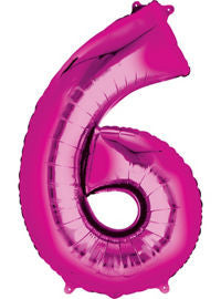 Giant Pink Number 6 Balloon - MEGALOON NUMBERS/LETTERS - Party Supplies - America Likes To Party