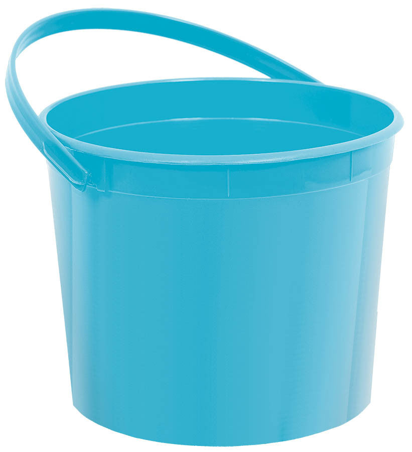 Caribbean Blue Plastic Bucket - FAVOR BAGS/CONTAINERS - Party Supplies - America Likes To Party