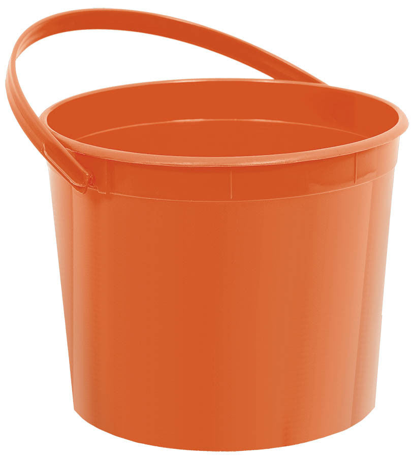 Orange Plastic Bucket - FAVOR BAGS/CONTAINERS - Party Supplies - America Likes To Party